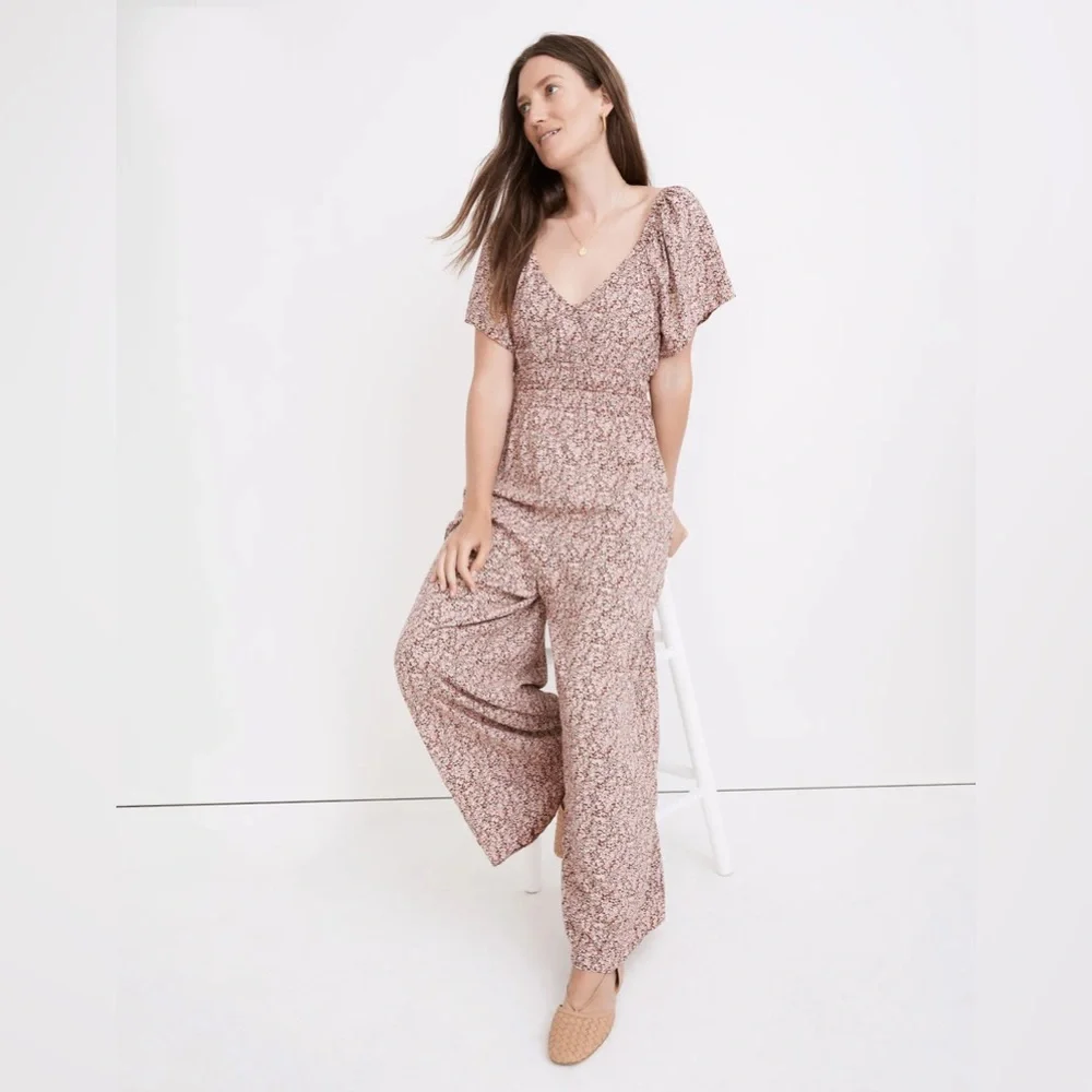 NWT Madewell  Sophia Wide-Leg Jumpsuit in Cottage Garden - Medium - Picture 2 of 8